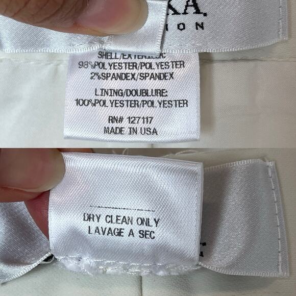 Badgley Mischka Ivory Trousers fully Lined Size 12 Made in USA fully lined - Picture 8 of 8